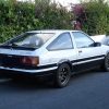 Our Toyota Corolla Levin AE86 kouki (facelift) decal sticker set applied to a car