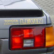 Gold Toyota Corolla Levin AE86 kouki (facelift) rear bootlid decal sticker