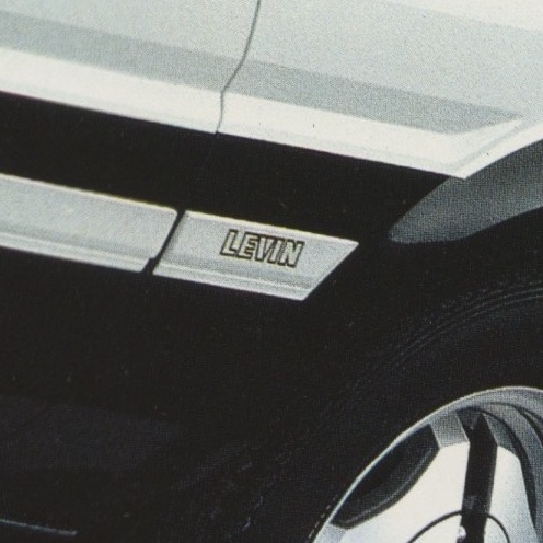 Toyota Corolla Levin AE86 side moulding decal in black placement for zenki (pre-facelift)