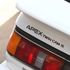 GT Apex Twin Cam 16 decal sticker in black