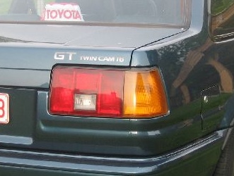 GT Twin Cam 16 AE86 decal sticker in gray/silver - this is an example of the genuine decal
