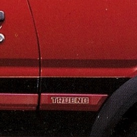 Toyota Sprinter Trueno AE86 side moulding decal in white placement for zenki (pre-facelift)